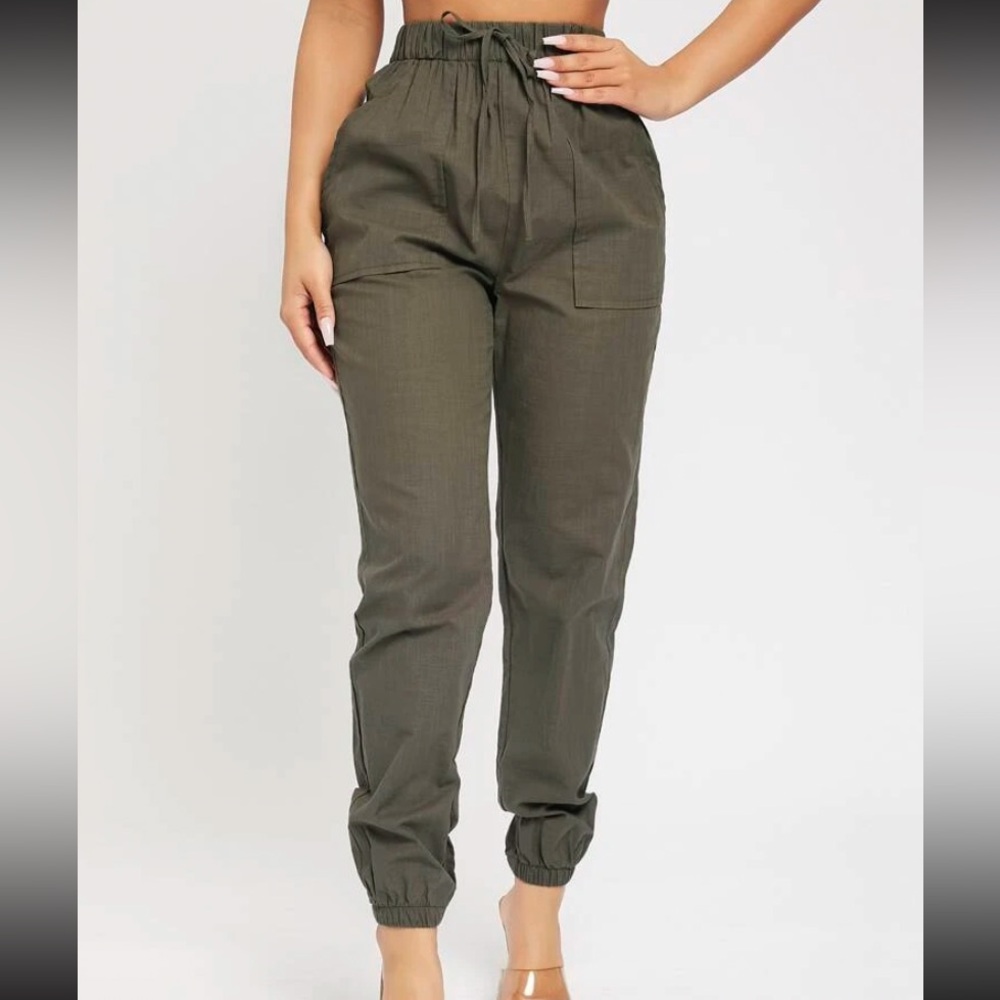 PETITE High Waist Knot Detail Jogger Pants | Mocha Brown | 4 (Petite S)